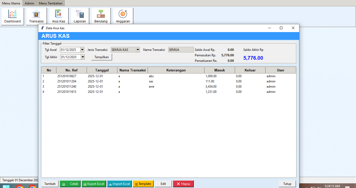 Tampilan Simple KAS 2