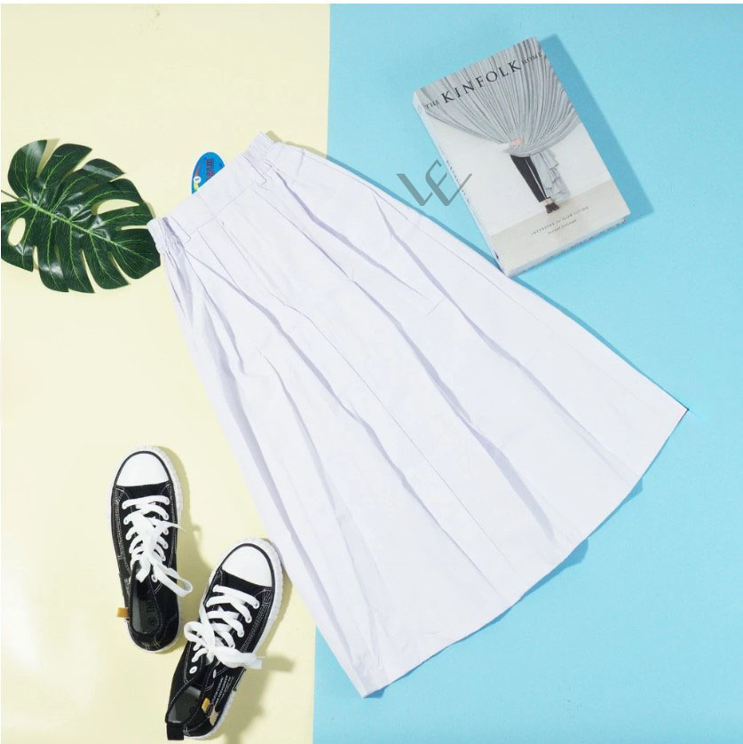 rok putih rempel pjg