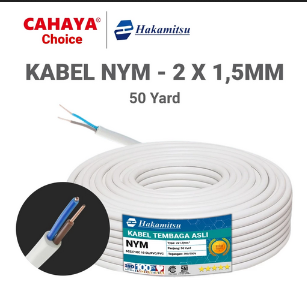 KABEL HAKAMITSU 2 X 1.5 (50 YARD) ECERAN PER-METER