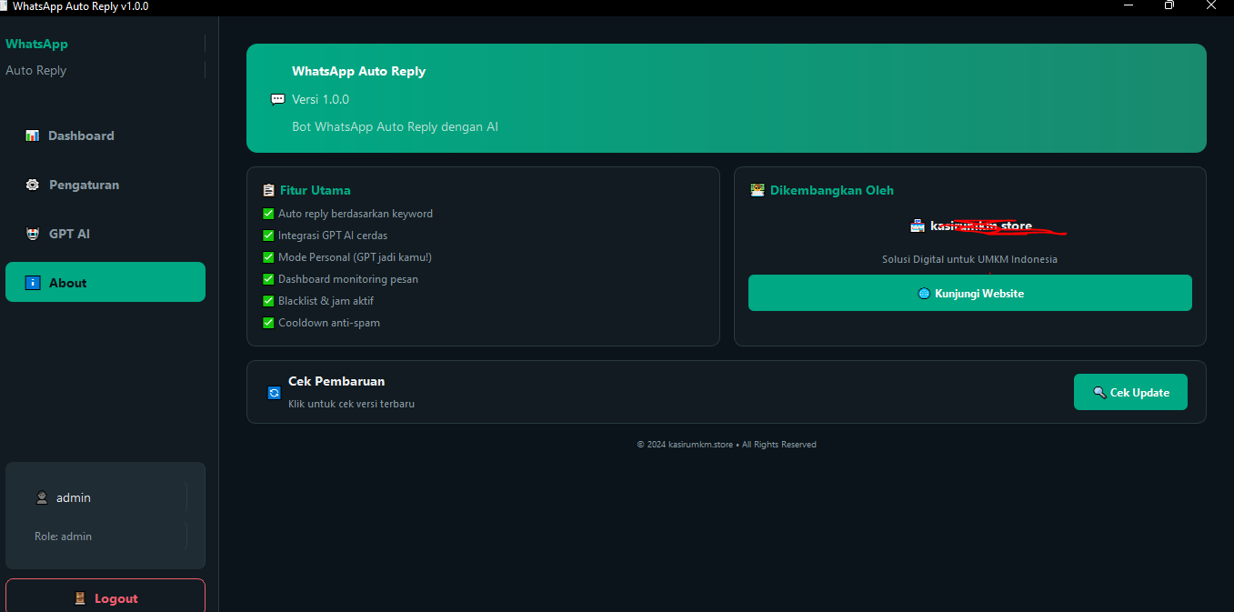 WhatsApp Auto Reply - Dashboard